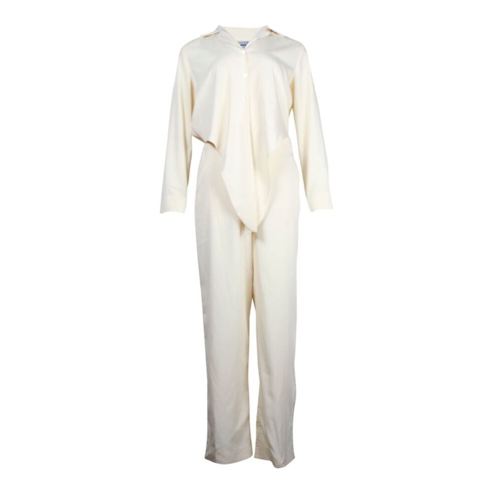 Nanushka Tie-front Jumpsuit in Ivory Lyocell